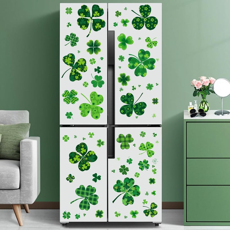 JCFIRE 118 Pcs St Patricks Day Decorations, 8 Sheets Extra Large Shamrock Stickers Window Clings Decor, St Patricks Day Accessories, Reusable Saint Party Supplies for Home Office School - Image 4